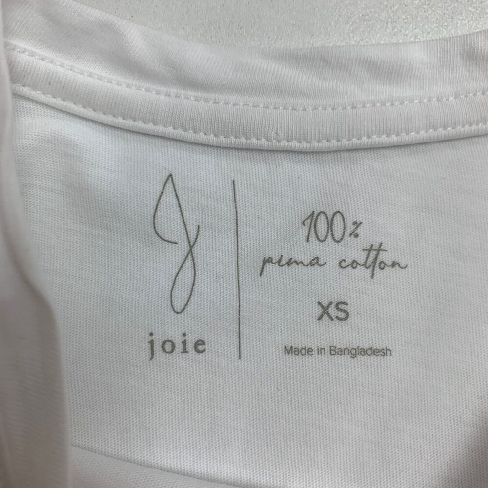 Joie Shirt Womens XS Extra Small White Pima Cotton Crew Short Sleeve Basic Tee - Picture 7 of 10